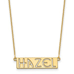 14K Yellow Gold 4-6 Letter cut-out Name Bar Necklace view