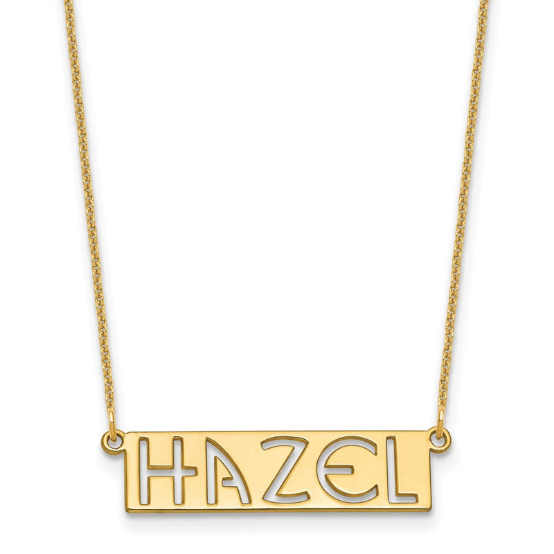 14K yellow gold letter necklace