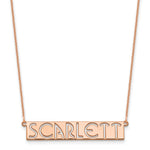 14K Rose Gold 7-9 Letter cut-out Name Bar Necklace view