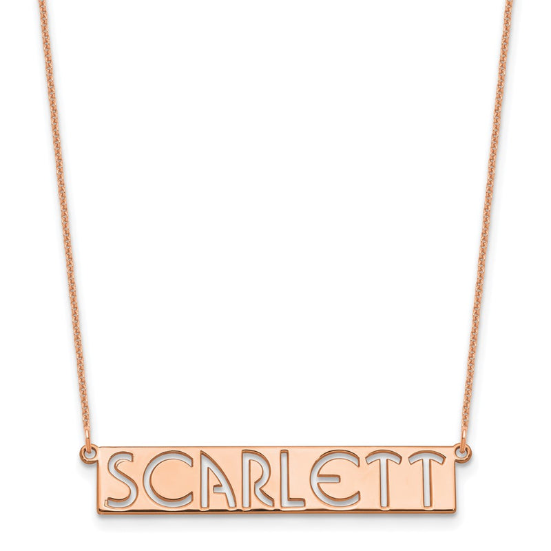 14K rose gold letter necklace