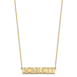 14K Yellow Gold 7-9 Letter cut-out Name Bar Necklace view