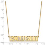 14K Yellow Gold 7-9 Letter cut-out Name Bar Necklace view