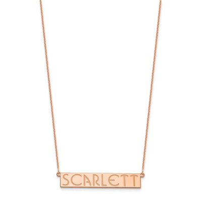 14K Rose Gold 7-9 Letter Name Bar Necklace