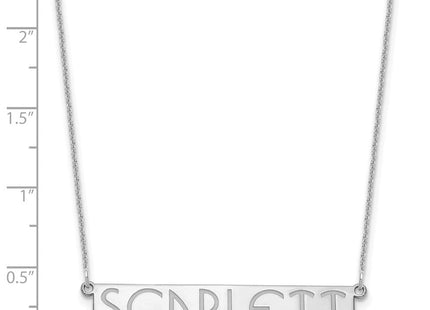 14k White Gold 7-9 Letter Name Bar Necklace (Style XNA1530W)