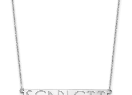 14k White Gold 7-9 Letter Name Bar Necklace (Style XNA1530W)