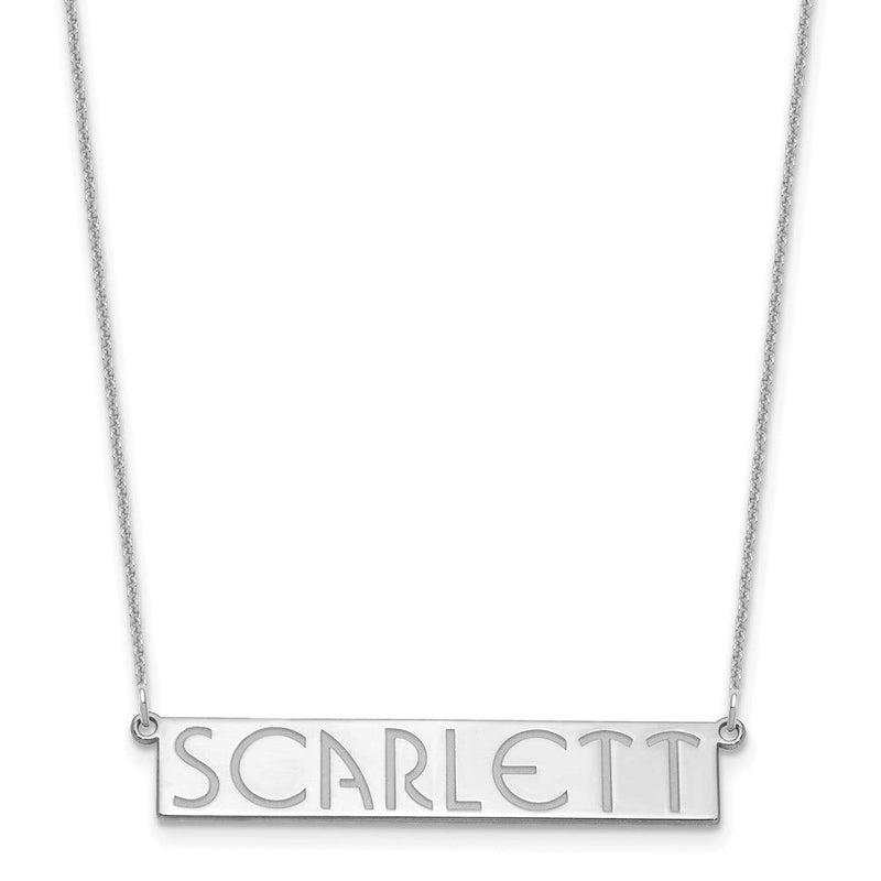 14K white gold letter necklace