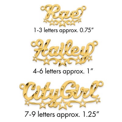 SS/Gold-plated Diamond-cut Cut-out Stars Name Plate