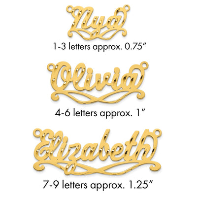 Sterling Silver/Gold-Plated Diamond Cut Sunglass Name Plate