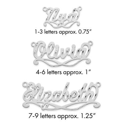 Sterling Silver/Gold-Plated Diamond Cut Sunglass Name Plate