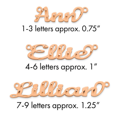 10K Rose Gold Diamond-cut Name Plate