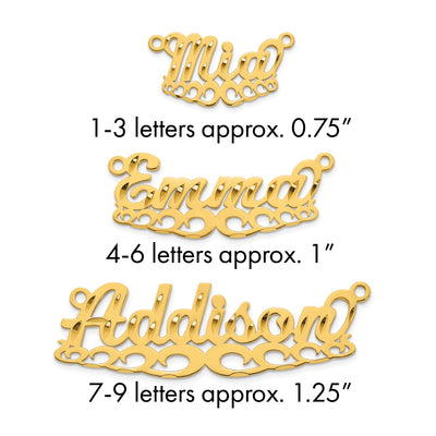 Sterling Silver/Gold-plated Diamond-cut Wave Name Plate