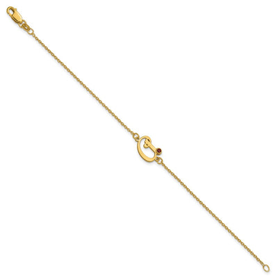 14K Yellow Gold Initial and Birthstone Bracelet