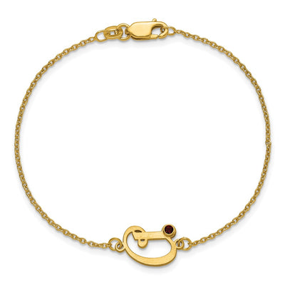 14K Yellow Gold Initial and Birthstone Bracelet