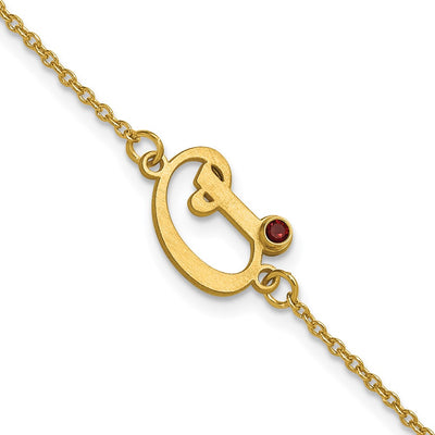 14K yellow gold birthstone bracelet