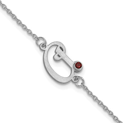 14K white gold birthstone bracelet