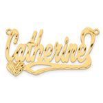 10k White Gold Diamond-cut Heart Name Plate view 14