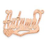 10k White Gold Diamond-cut Heart Name Plate view 18