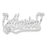 10k White Gold Diamond-cut Heart Name Plate view 4