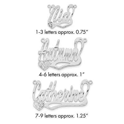 10K white gold name pendants & charm