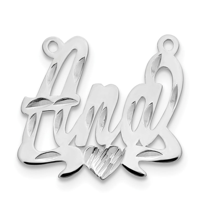 10K white gold name pendants & charm, alternate view