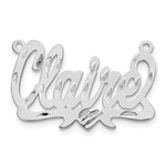 10k White Gold Diamond-cut Heart Name Plate view 3