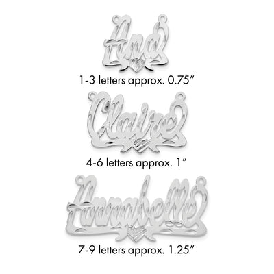 10K white gold name pendants & charm