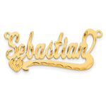10k Yellow Gold Diamond-cut Heart Name Plate view 14