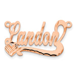 10k Yellow Gold Diamond-cut Heart Name Plate view 18