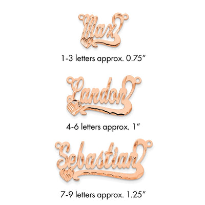 10K Yellow Gold Diamond-cut Heart Name Plate