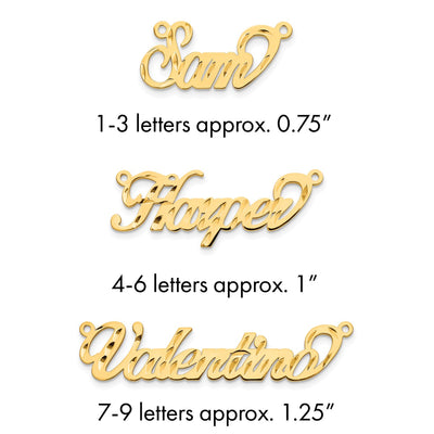 10K White Gold Diamond-cut Name Plate