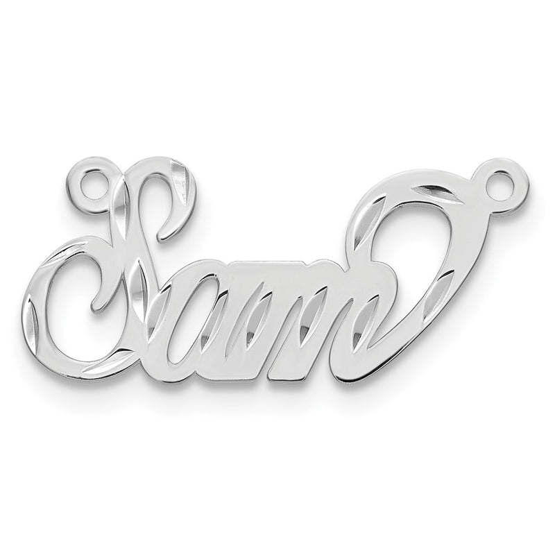 10K white gold name pendants & charm, alternate view