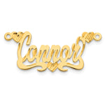 Sterling Silver/Gold-plated Diamond-cut Hearts Name Plate view 18