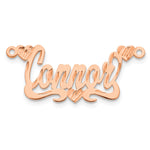 Sterling Silver/Gold-plated Diamond-cut Hearts Name Plate view 13