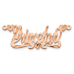Sterling Silver/Gold-plated Diamond-cut Hearts Name Plate view 14