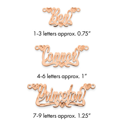 Sterling Silver/Gold-plated Diamond-cut Hearts Name Plate