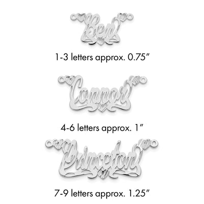 Sterling Silver/Gold-plated Diamond-cut Hearts Name Plate
