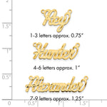 10k Yellow Gold Diamond-cut Name plate view 15