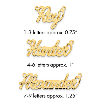 10K Yellow Gold Diamond-cut Name plate