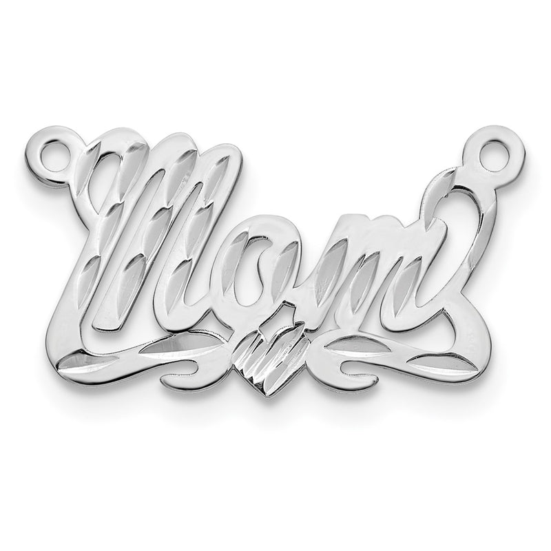 10K white gold name pendants & charm, alternate view