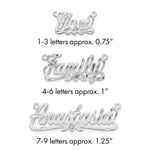 10k White Gold Diamond-cut Heart Name Plate view 1