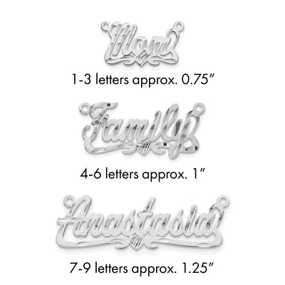 10K white gold name pendants & charm