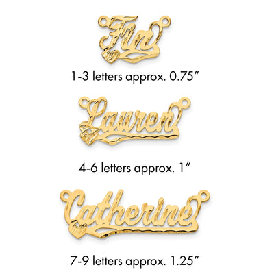 10K Yellow Gold Diamond-cut Heart Name Plate