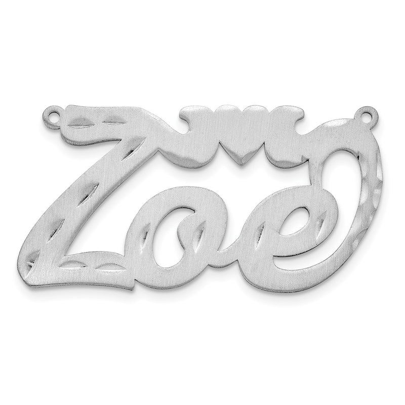 10K white gold name pendants & charm, alternate view