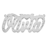 10k White gold Satin Diamond0cut Heart Name Plate view 8