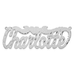 10k White gold Satin Diamond0cut Heart Name Plate view 9