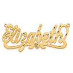10k White Gold Satin Diamond-cut Heart Name Plate view 18