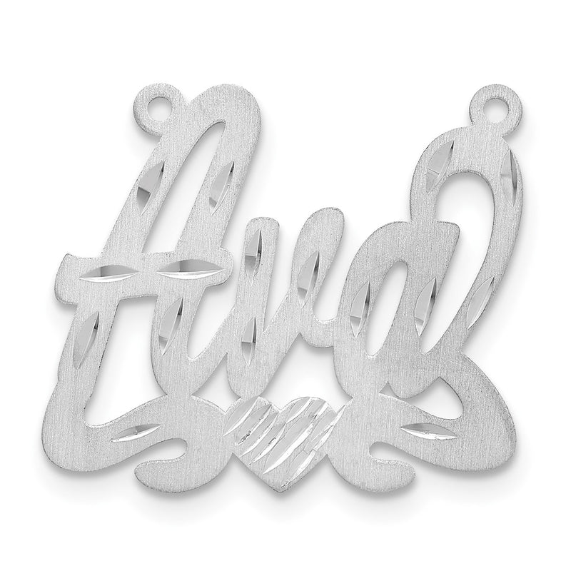 10K white gold name pendants & charm, alternate view