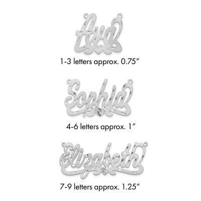 10K white gold name pendants & charm
