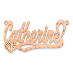 10k Yellow Gold Satin Diamond-cut Heart Name Plate view 19