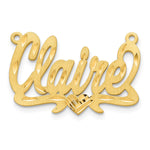 10k Yellow Gold Satin Diamond-cut Heart Name Plate view 18